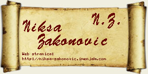 Nikša Zakonović vizit kartica
